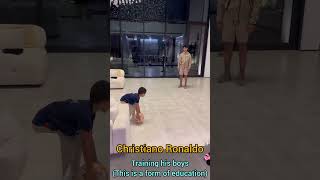 Christiano Ronaldo training with his sons. Ronaldo training.