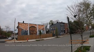 Baltimore Bicycling - Riding past the Freddie Gray Mural 5 years after his death (Full Ride)