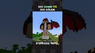 100 Zombi VS 100 Vasgólem 🎈 #minecraft  #minecraftmemes #minecraftmoment #shorts #bearmedve