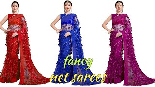 💖fancy net sarees collections💖bollywood sarees collections💖net embroidery sarees online shopping 27