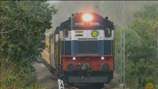 Double Diesel Train In Full Speed:Konkan Railway:Mangala Lakshadweep Exp Rips With Twins Alcos