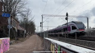 Relaxing Spring Snow Walk in Neighborhood Ambience Next To Railroad! ASMR