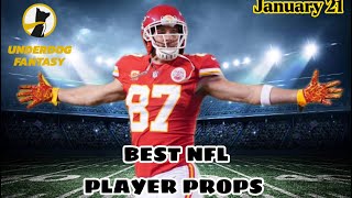 !!OFF A WINNING DAY!! TODAYS BEST UNDERDOG FANTASY NFL PLAYER Props - Saturday January 21