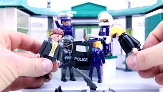 Police Nursery Rhyme - Playmobil Police singing for kids - 5 Policeman Jumping on the Bed