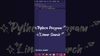 Python Tutorial - Linear Searching of a list. #codm#education #python #pythonprogramming  #ytshorts