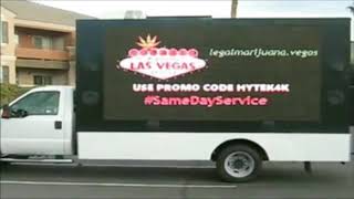 Las Vegas Rental Billboard Truck being prepped for Dispensary campaign