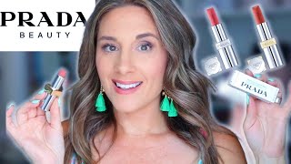 PRADA LIPSTICKS - HYPER MATTE AND SOFT MATTE - SWATCHES AND TRY-ON!