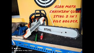 How To Sharpen Chainsaw Using STIHL 2 in 1 file holder (STIHL MS250)