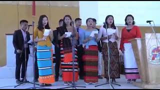 ITS(Choir)students presenting message in songs at Riangluang Baptist Church on 21st March 2021