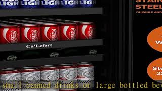 Ca'Lefort 24'' Beverage Refrigerator - 220 Can Soda Beer Capacity Single Zone with Modern Touch Int