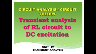 Transient response of RL circuit to dc excitation | Transient analysis of RL circuit to step input