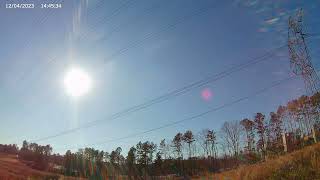 12/5/2023 Beautiful Sky Time Lapse 8am - 6pm EST Moon, Sun, Clouds and Airplanes 4K