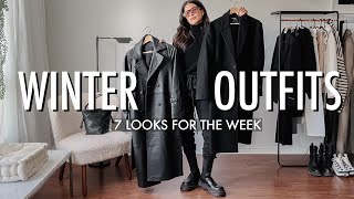 7 WINTER OUTFITS FOR THE WEEK | Casual, Date Night, Meetings, Realistic Outfit Ideas To Wear Now