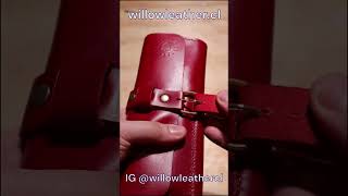 Estuche de cuero modelo Tricahue rojo #cuero #chile