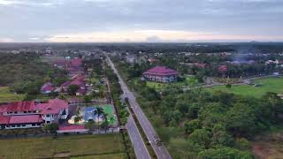 drone view senja di  kota sambas kalbar