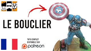 Tutoriel peinture : Bouclier Captain America (Captain Americ /Projet Marvel Crisis Protocol) MCP  FR