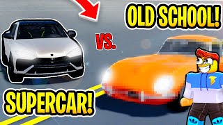 Old School Supercar Vs. Modern Supercar In Driving Empire! (LIMITED JAGUAR E-Type)