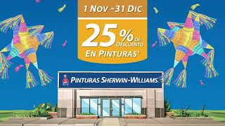 Descuento del 25% en pinturas Sherwin-Williams.