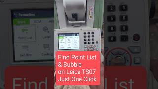 #shorts How to find Point List & Bubble on Leica TS07 #leicatotalstation #trending