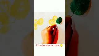 easiest flower painting from leaf |tutorial|leaf art#shorts #viral #painting #trending #virapvideo