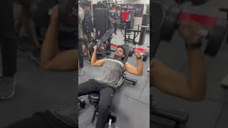 Incline dumbell bench press 🏋🏻‍♂️ #gym #motivation #sports