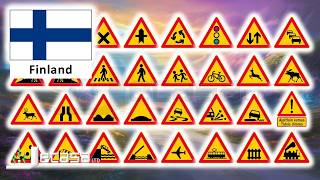 Warning Traffic-Road Signs in Finland, Helsinki, Tampere, Turku, Oulu, Jyväskylä | Learning English