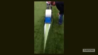 Fast & clean way to glue sports pitch artificial grass -