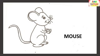 How to draw MOUSE easy step by step for kids