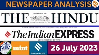 26 July 2023 : most important topics for UPSC and State PCS Daily current affairs from the Hindu IE