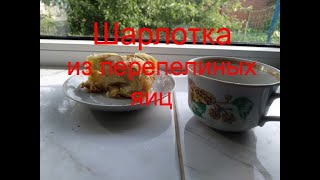 Шарлотка с яблоками из перепелиных яиц