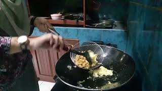 Buncis dicampur jagung tempe dan telur enak banget