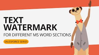 TEXT WATERMARK - For different MS Word Sections