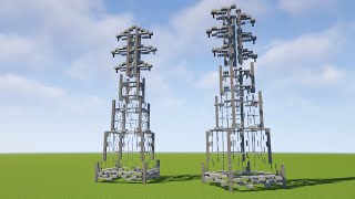 Minecraft Transmission Tower Power Line Tutorial