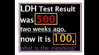 LDH Test Result was 500 two weeks ago, now it is 100, what is the meaning?