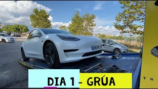 Dia 1 - Cargamos el Tesla Model 3 en la Grúa