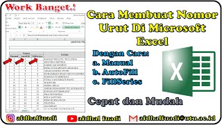 Membuat Nomor Urut di Microsoft Excel Dengan Cara Manual, Autofill dan FillSeries