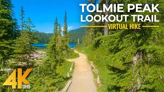 4K Slow Motion Virtual Tour along the Tolmie Peak Lookout Trail - Hiking in Mt Rainier Area