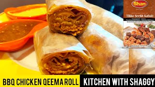 BBQ Chicken Qeema Roll With Shan Tikka Seekh Kabab Masala - Kitchen With Shaggy