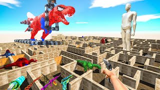 FPS AVATAR vs DINOSAURS ATTACK SPIDERMAN T REX DEADLY MAZE PARKOUR! - ARBS