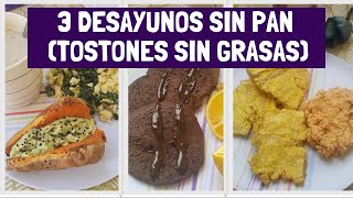 3 desayunos sin pan incluye unos tostones cero grasa