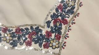 Hand embroidery work/khatli work/#khatliwork #embroidery #neckdesign #tutorial #begginers #handwork