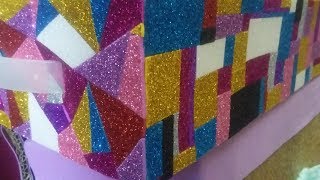 Diy organizer box with glitter sheet ------ De crafter