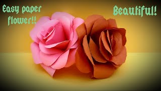 Beautiful n simple Paper flower|Easy paper flower for beginners|DIY Paper flower making!