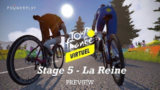 Who takes the throne on Virtual TDF's queen stage?