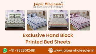 Multicolor Jaipuri Hand Block Print Cotton Bedsheets Exclusive Collection | Jaipur Wholesaler