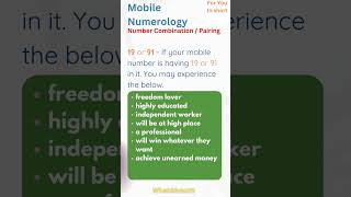 Mobile Numerology | 19 | 91 | Number Combination | WhatAboutIT