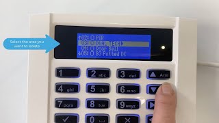 Orisec RKP 400 Keypad showing you how to isolate an area on your intruder alarm