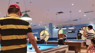 PLAYING BILLIARDS  AT ALGOSAIBI SPORT CENTER , WITH  FRIENDS