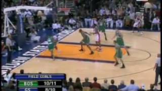 Baron Davis Dribbles Paul Pierce And Dunks