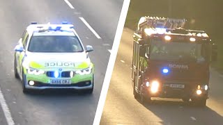 Sussex Police & West Sussex Fire & Rescue - Traffic Car & Fire Engine - BMW 330D & Scania P280